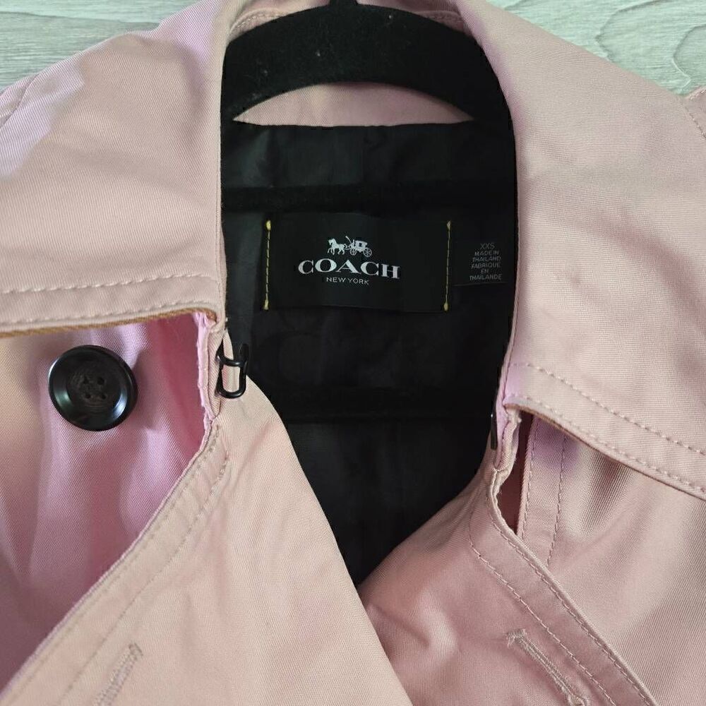 Coach Pink Trench Jacket Womens SZ XXS Coat - Picture 3 of 6